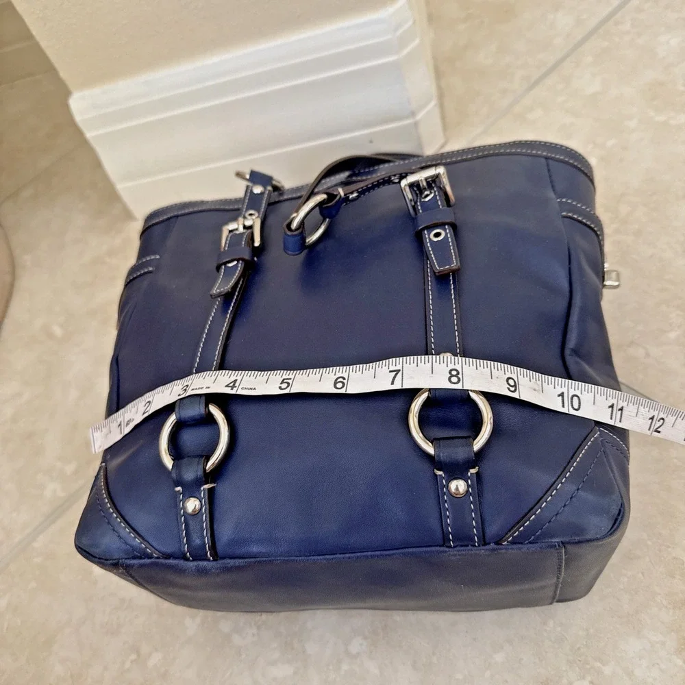 COACH LEGACY Gallery Lunch Tote East West Blue Leather Bag Purse K0993-Z14699